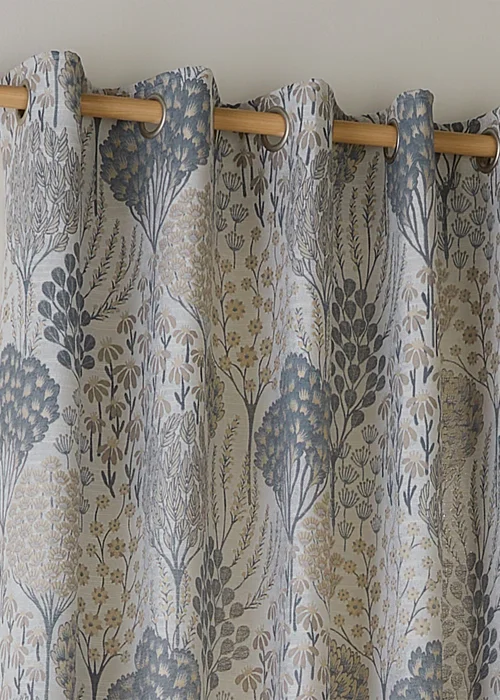 Wylder Nature Ophelia Floral Jacquard Room Darkening Eyelet Curtain Pair Wedgewood - 46W X 54D (117x137cm Image 3