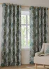 Wylder Nature Ophelia Floral Jacquard Room Darkening Eyelet Curtain Pair Thyme/Mineral - 46W X 54D (117x137cm Image 2