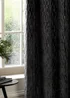 Paoletti Manhattan Velvet Room Darkening Eyelet Curtain Pair Charcoal - 46W X 54D (117x137cm Image 5