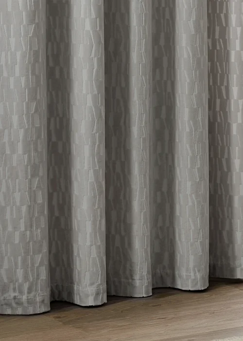 Paoletti Manhattan Velvet Room Darkening Eyelet Curtain Pair Silver - 46W X 54D (117x137cm Image 4