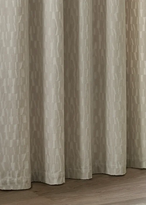 Paoletti Manhattan Velvet Room Darkening Eyelet Curtain Pair Ivory - 46W X 54D (117x137cm Image 4