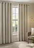 Paoletti Manhattan Velvet Room Darkening Eyelet Curtain Pair Ivory - 46W X 54D (117x137cm Image 2
