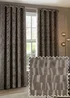 Paoletti Manhattan Velvet Room Darkening Eyelet Curtain Pair Mink - 46W X 54D (117x137cm Image 1
