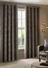 Paoletti Manhattan Velvet Room Darkening Eyelet Curtain Pair Mink - 46W X 54D (117x137cm Image 2