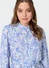 Izabel London Blue Printed High Neck Short Shirt Dress - 16 Image 3