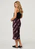 Izabel London Burgundy Tie Dye Ruched High Waist Midi Skirt - 10 Image 2