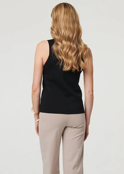 Izabel London Black Sleeveless Buttoned Waistcoat Top - 12 Image 4