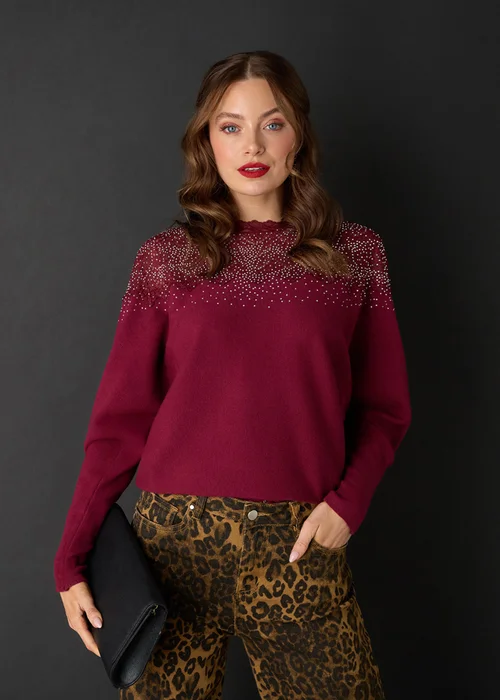 Izabel London Brown Animal Print High Waist Wide Leg Jeans - 12 Image 3