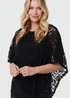 Izabel London Black Floral Lace Asymmetric Layered Top - 12 Image 3