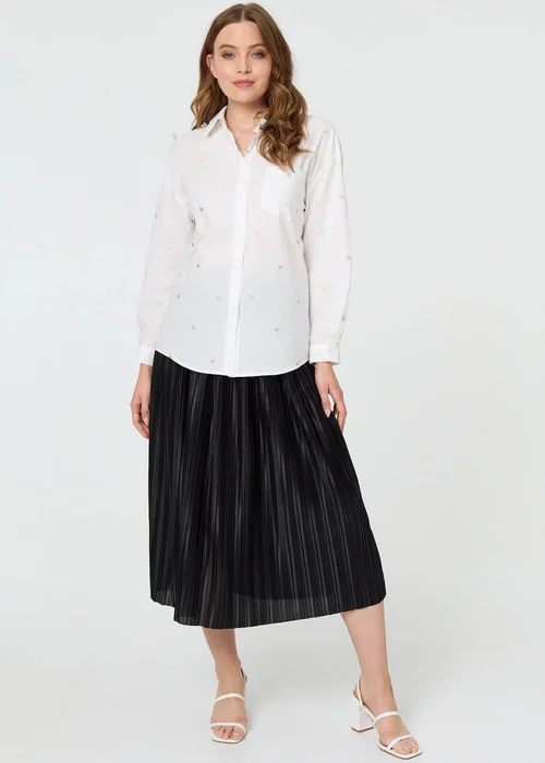 Izabel London White Heart Embroidered Long Sleeve Shirt - 8 Image 4