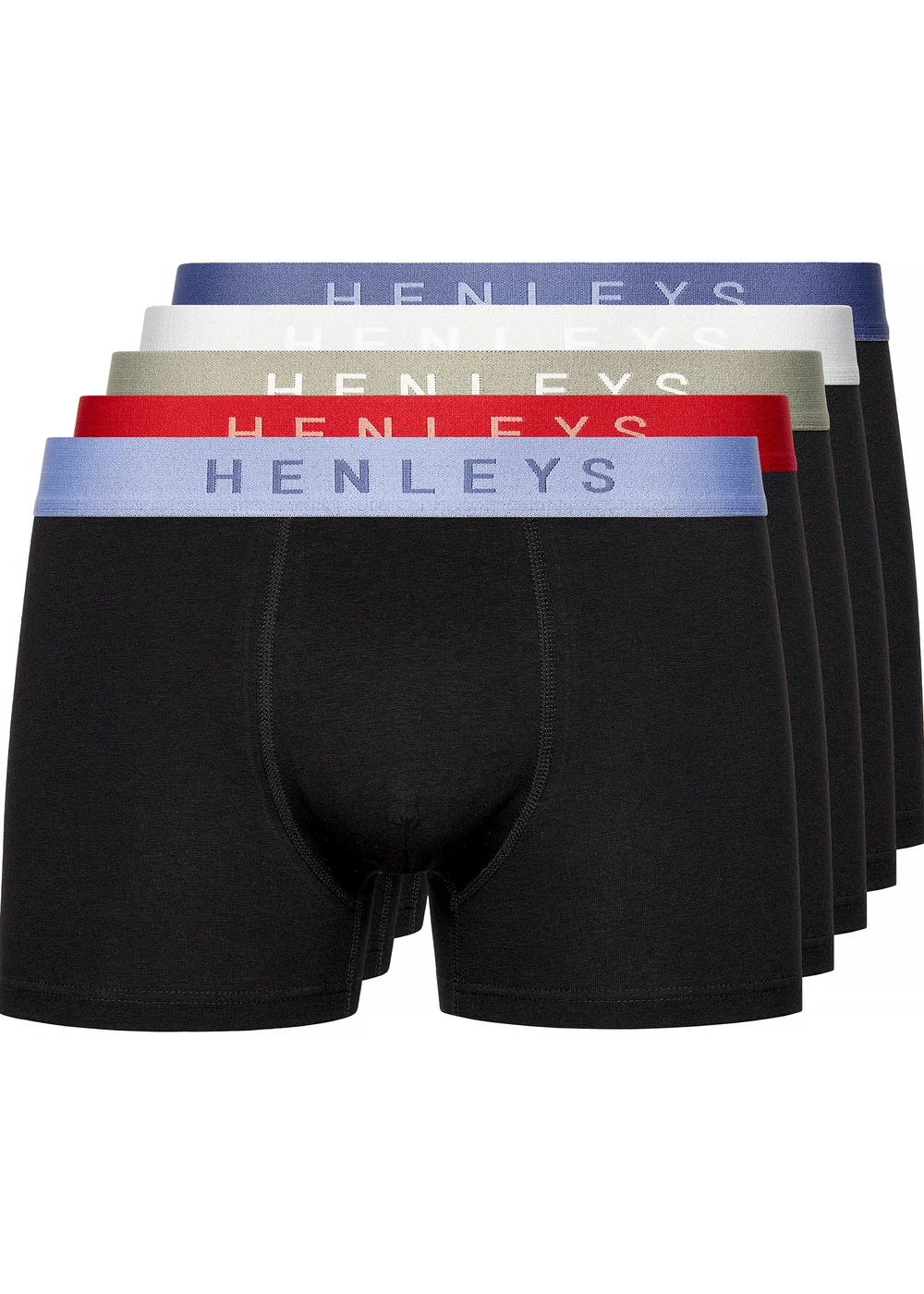 Henleys Assorted Blackiris Boxers 5 pack - Extra Large Image 1