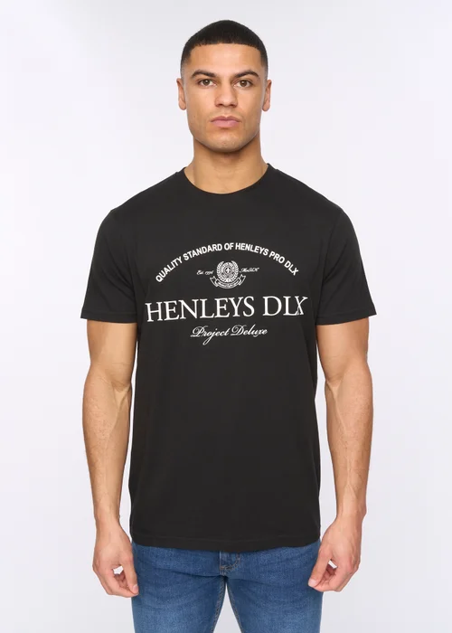 Henleys Black Henclose T-Shirt - Large Image 1