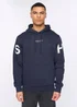 Henleys Navy Hensleeve Hoodie - Large Image 1