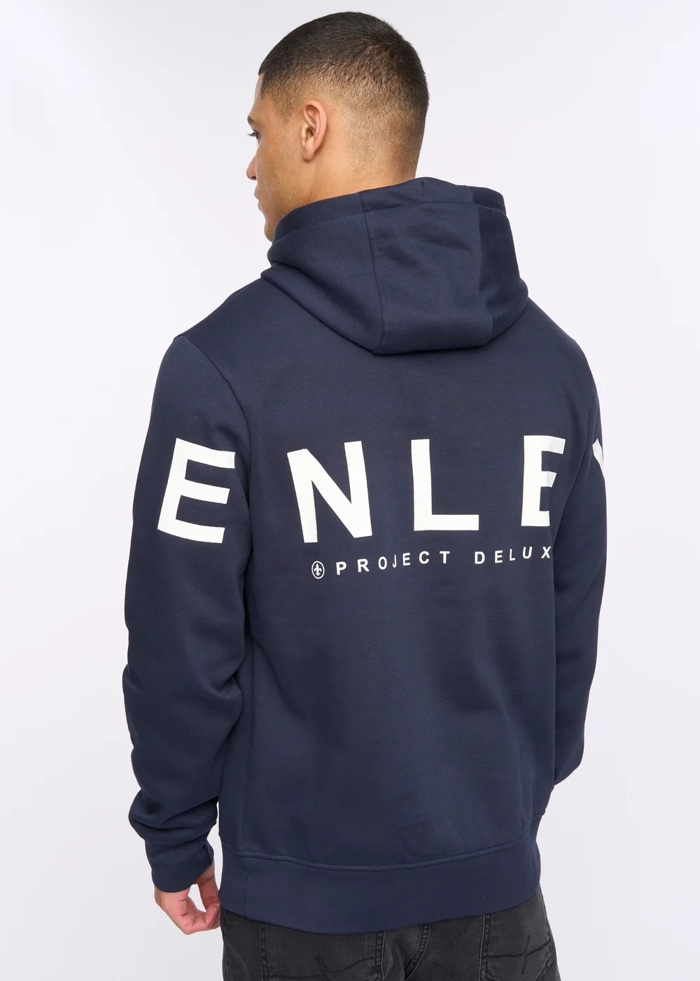 Henleys Navy Hensleeve Hoodie - Large Image 2