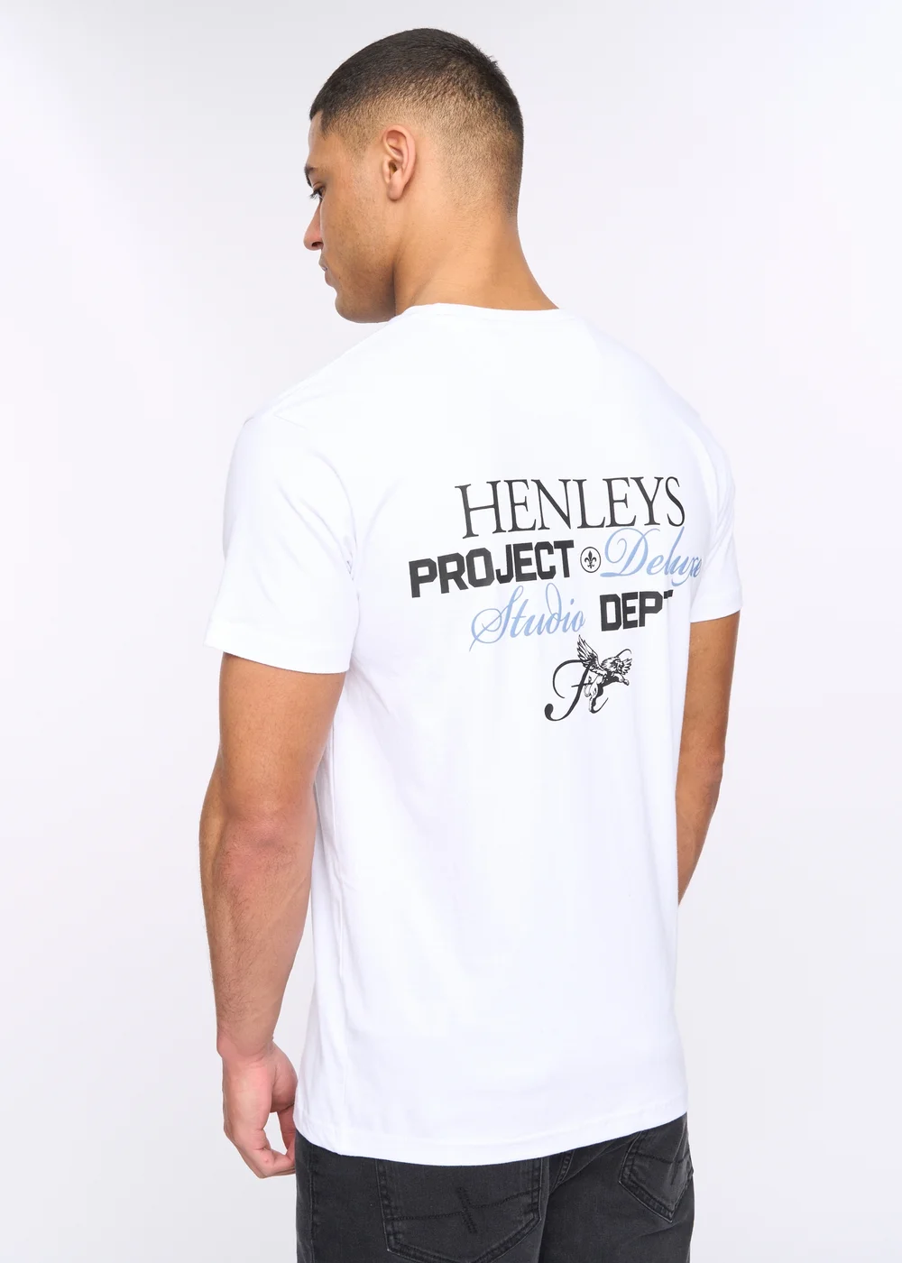 Henleys Optic White Hentitled T-Shirt - Large Image 2