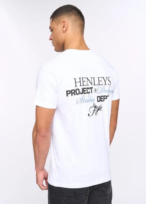 Henleys Optic White Hentitled T-Shirt - Large Image 2