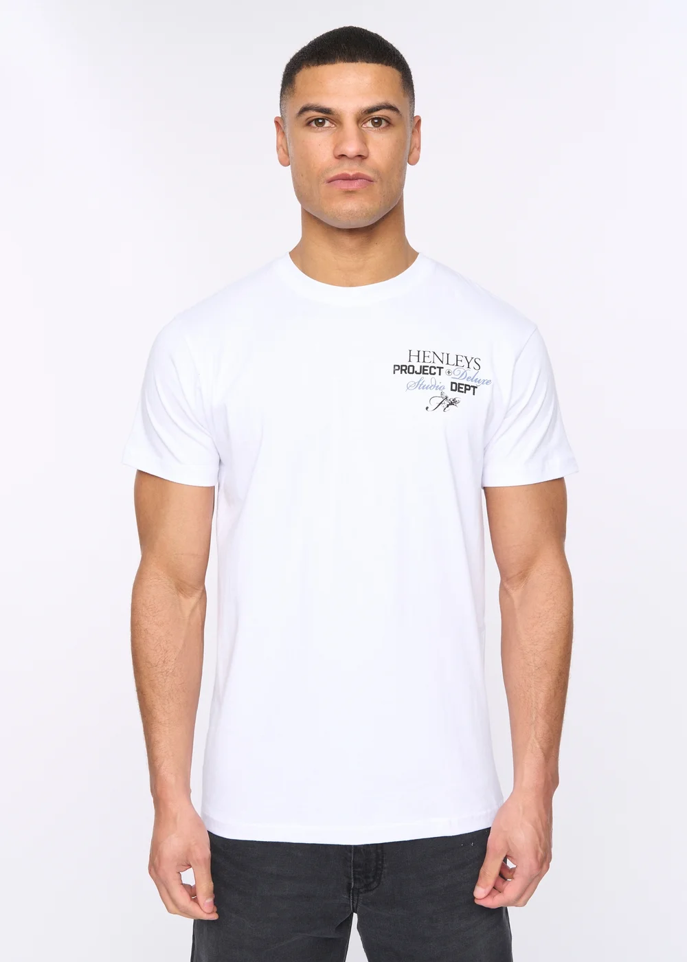 Henleys Optic White Hentitled T-Shirt - Large Image 1