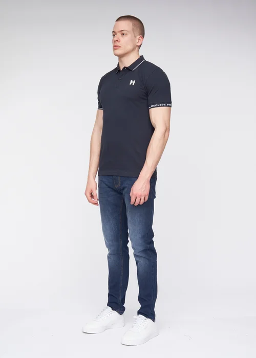 Henleys Navy Hentyme Polo - Medium Image 4