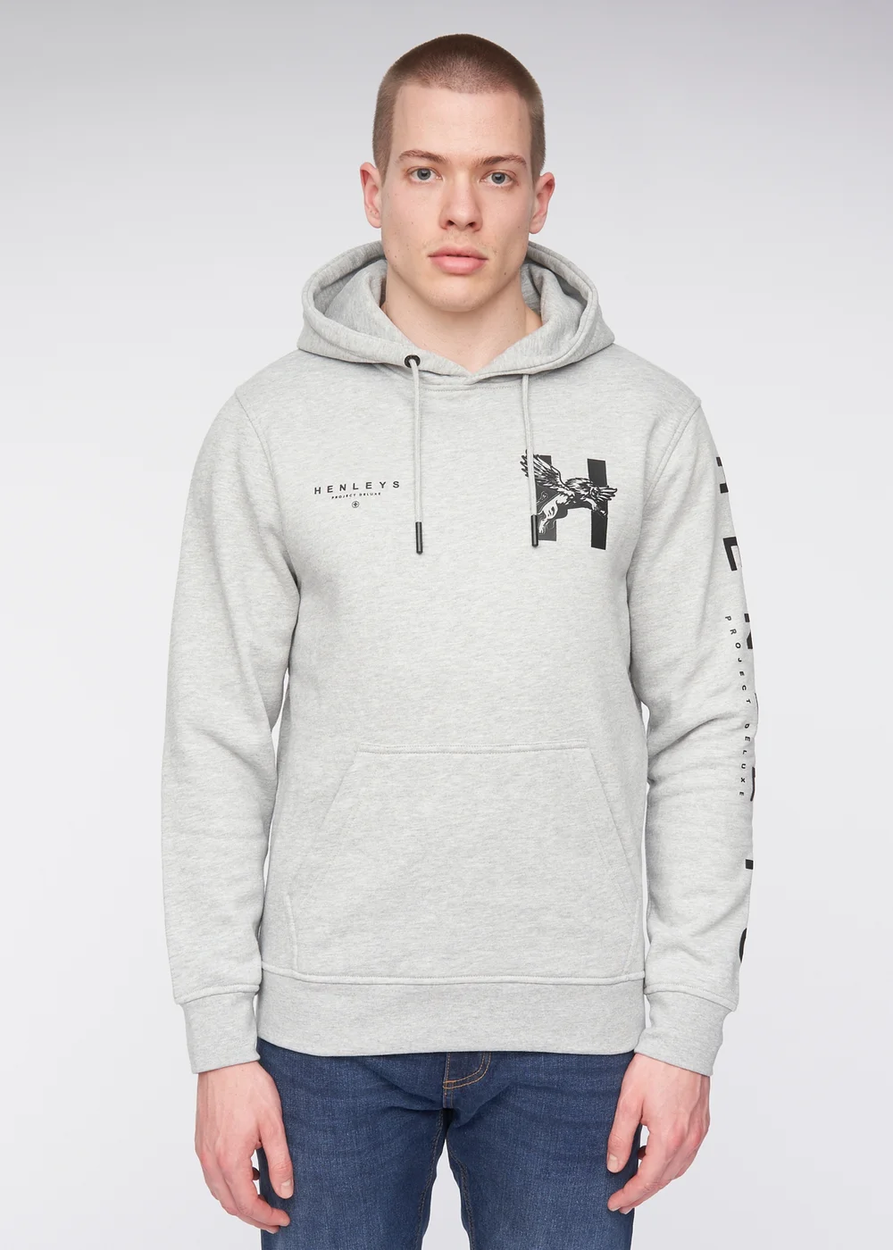 Henleys Grey Kilhen Hoodie - Large Image 1