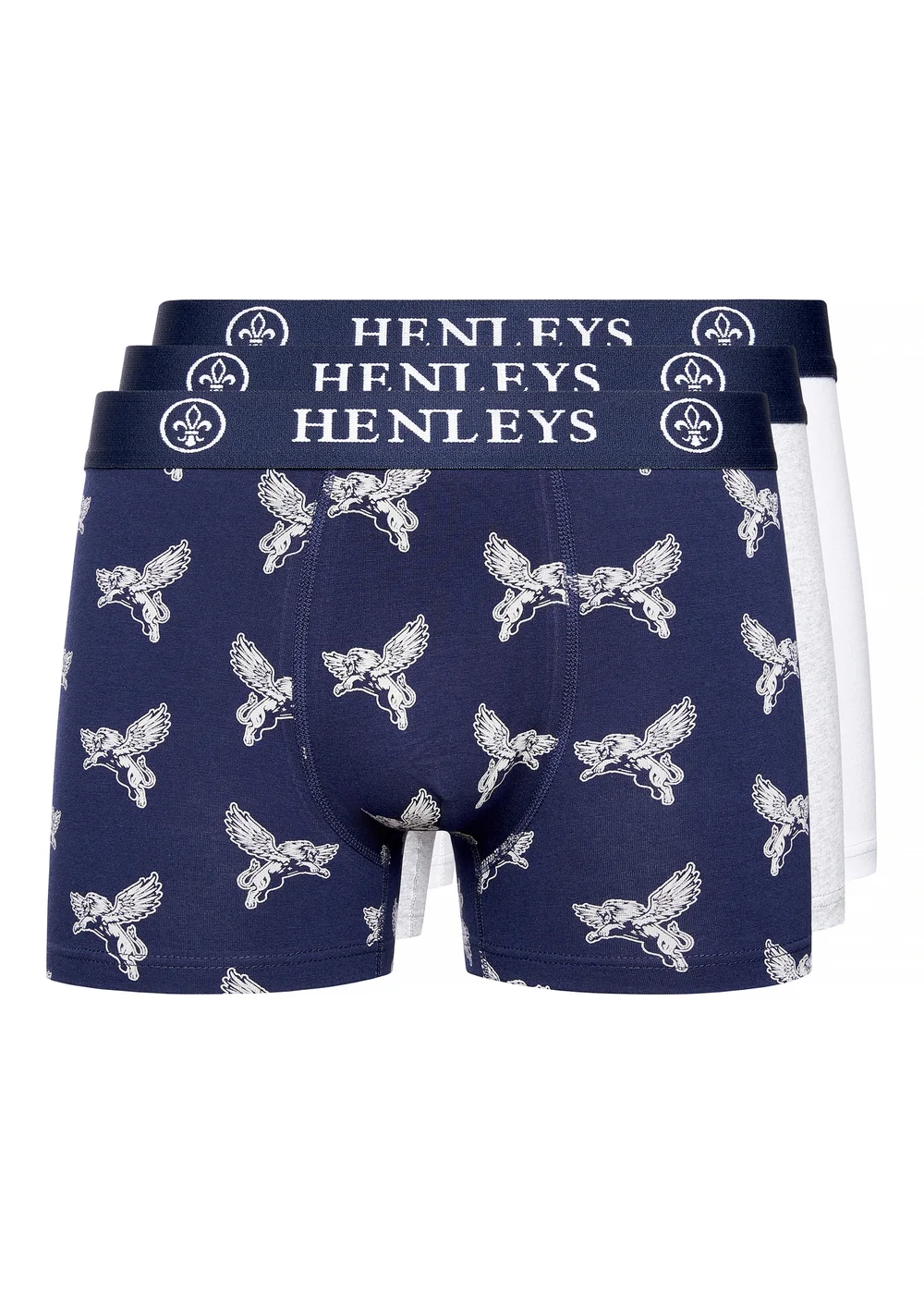 Henleys Assorted Lionwing Boxers 3 pack - Small Image 1