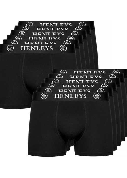 Henleys Black McBlacken Boxers 12 pack - Extra Large Image 1