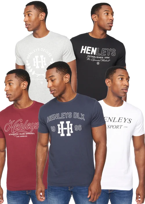 Henleys Assorted Varick T-Shirt 5 pack - Medium Image 1