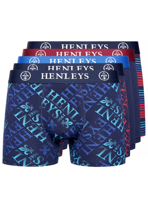Henleys Assorted Rutling Boxers 5 pack - Small Image 1