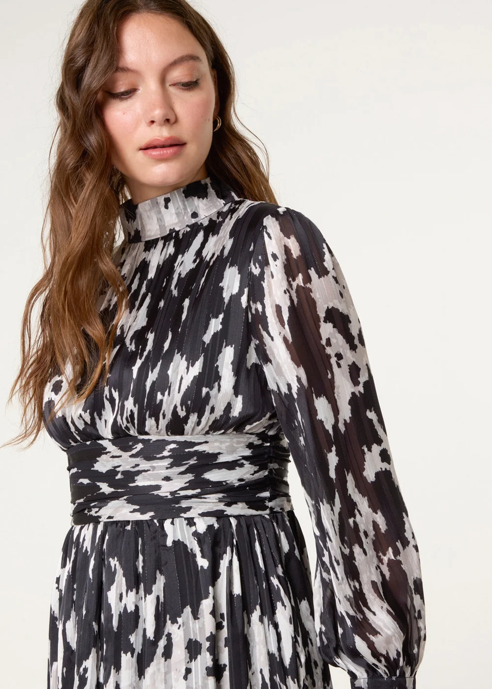 Blue Vanilla Black High Neck Midi Dress - 12 Image 2