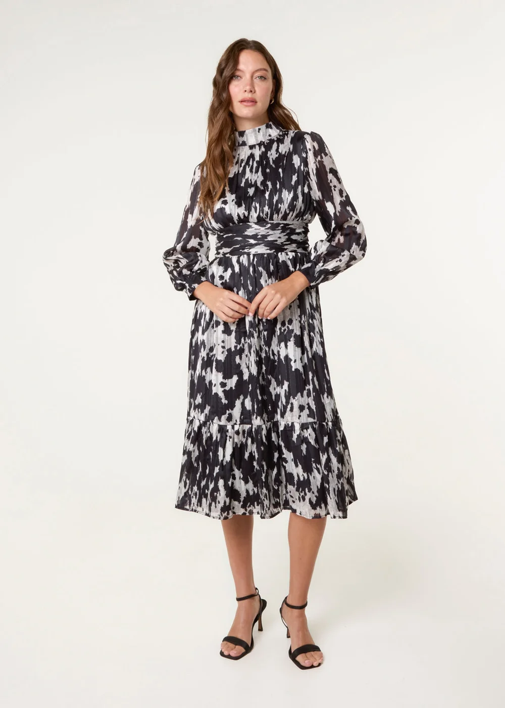 Blue Vanilla Black High Neck Midi Dress - 12 Image 1