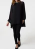 Blue Vanilla Black Embellished Collar Tunic Top - Large Image 2