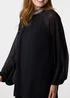 Blue Vanilla Black Embellished Collar Tunic Top - Large Image 3