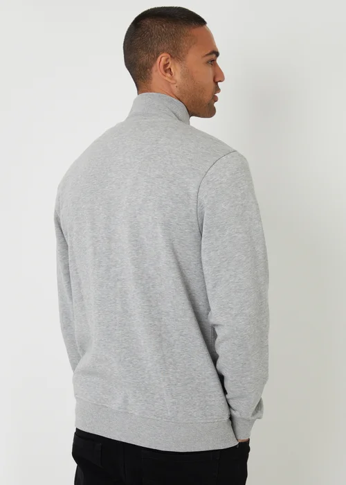 Threadbare Light Grey Funnel Neck Zip Through Sweatshirt - M Image 2