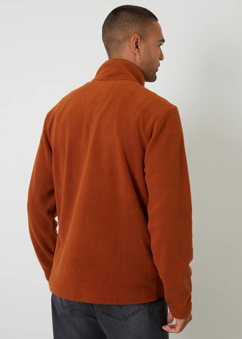 Threadbare Terracotta Quarter Zip Microfleece Sweatshirt - 2XL Image 2