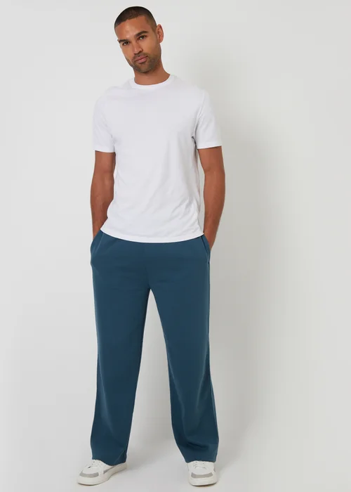 Threadbare Blue Wide Leg Joggers - L Image 3