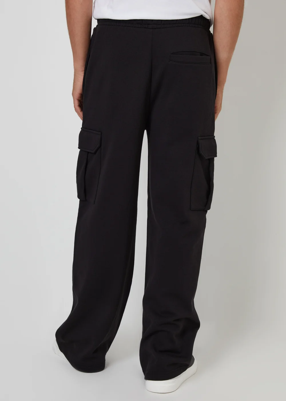 Threadbare Black Wide Leg Cargo Joggers - L Image 2