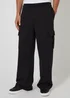 Threadbare Black Wide Leg Cargo Joggers - L Image 1