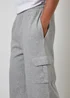 Threadbare Light Grey Wide Leg Cargo Joggers - L Image 4