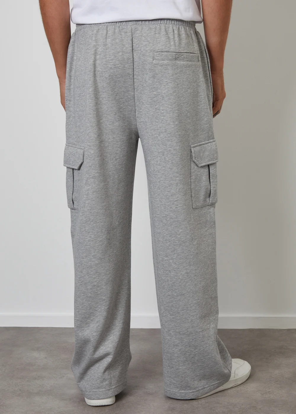 Threadbare Light Grey Wide Leg Cargo Joggers - L Image 2