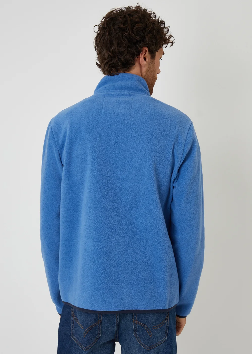 Threadbare Cobalt Microfleece Quarter Zip Sweatshirt - M Image 2