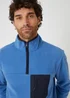 Threadbare Cobalt Microfleece Quarter Zip Sweatshirt - M Image 4