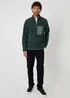 Threadbare Green Microfleece Quarter Zip Sweatshirt - M Image 3