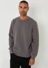 Threadbare Dark Grey Textured Crew Neck Sweatshirt - M Image 1