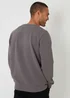 Threadbare Dark Grey Textured Crew Neck Sweatshirt - M Image 2