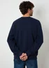Threadbare Navy Textured Crew Neck Sweatshirt - XL Image 2