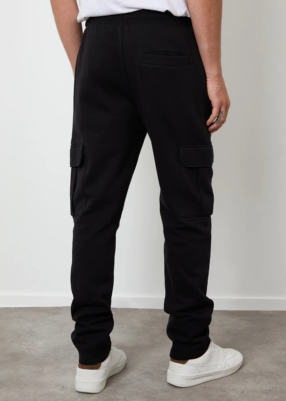 Threadbare Black Cargo Joggers - L Image 2