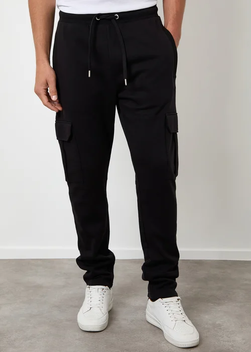 Threadbare Black Cargo Joggers - L Image 1