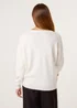 Blue Vanilla Ivory Plain Crew Neck Jumper - Small/Medium Image 4