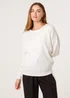 Blue Vanilla Ivory Plain Crew Neck Jumper - Small/Medium Image 1