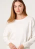 Blue Vanilla Ivory Plain Crew Neck Jumper - Small/Medium Image 3