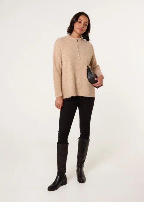 Blue Vanilla Beige Half Zip Jumper - Size 18-20 Image 3